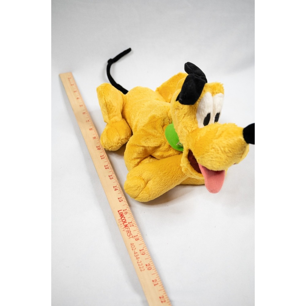 Disney Pluto Plush Toy Kids‎ 10in Yellow Excellent Laying Stuffed Animal Dog - Picture 2 of 5
